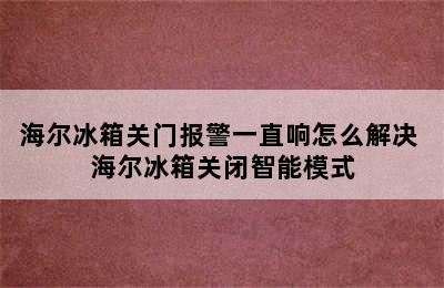 海尔冰箱关门报警一直响怎么解决 海尔冰箱关闭智能模式